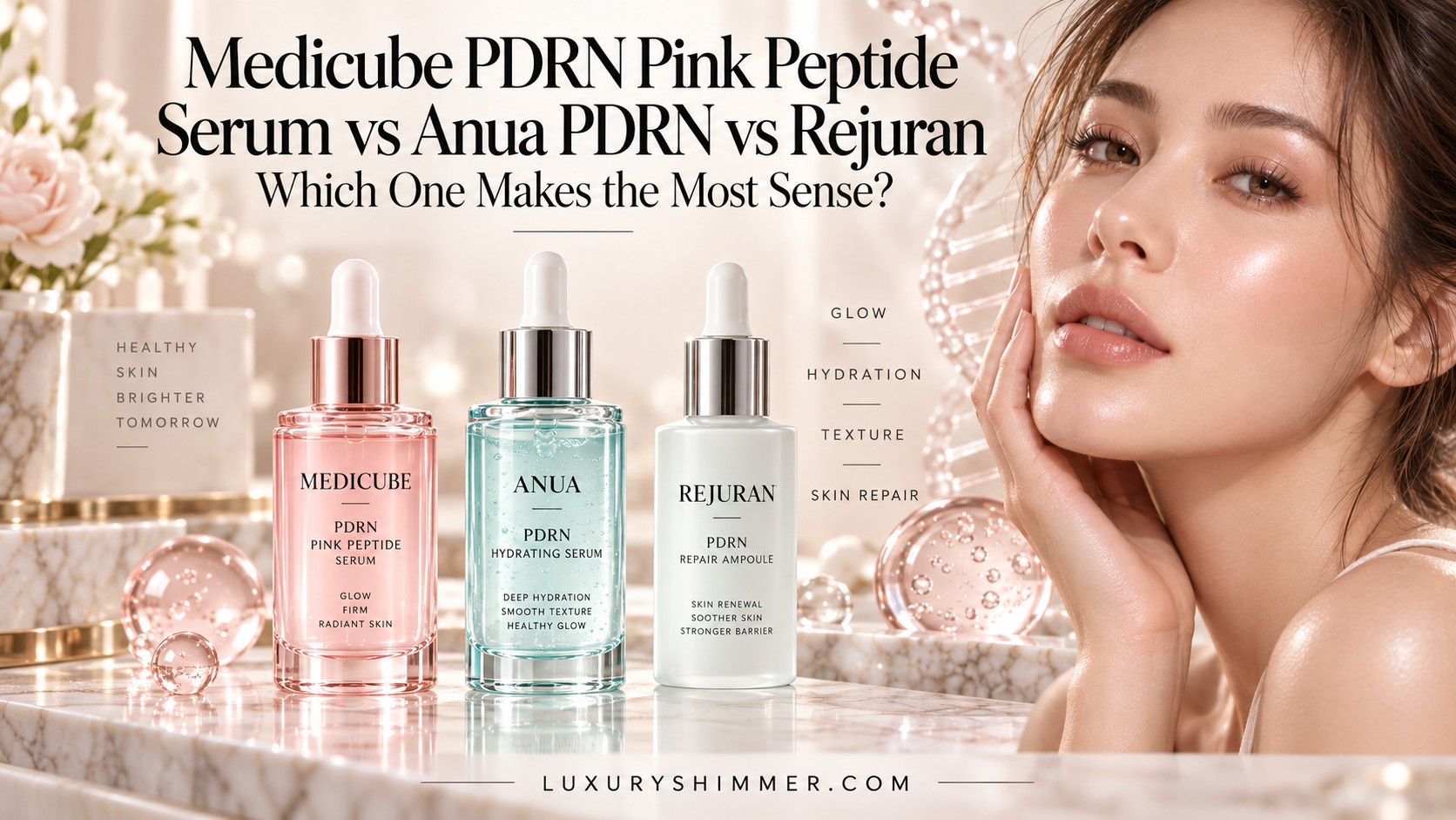 Medicube PDRN Pink Peptide Serum vs Anua PDRN vs Rejuran