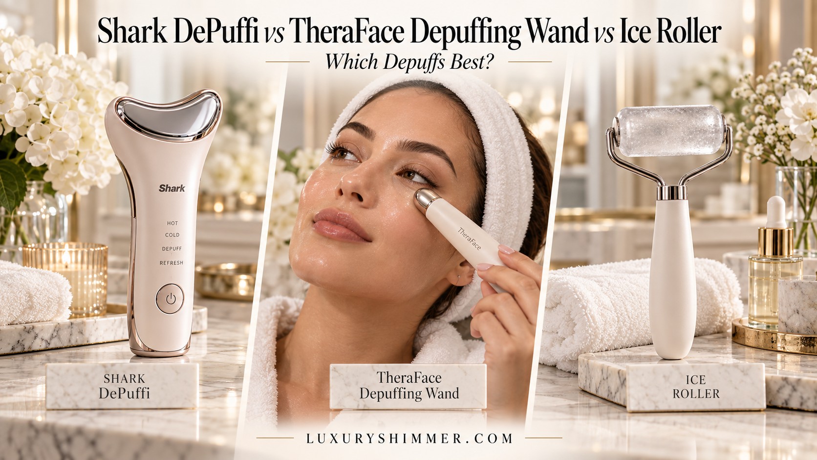 Shark DePuffi vs TheraFace Depuffing Wand vs Ice Roller
